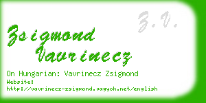 zsigmond vavrinecz business card